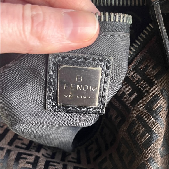 Fendi Brown FF Monogram Shoulder Bag with Black Strap - Picture 12 of 16